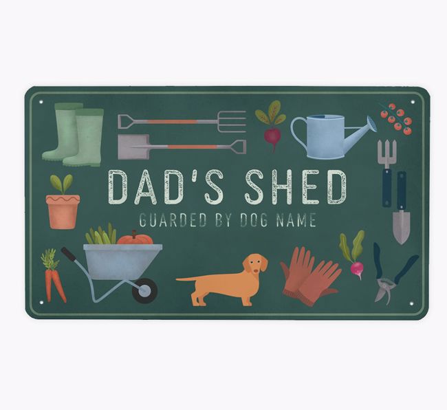 Dad's Shed: Personalized {breedFullName} Metal Garden Sign